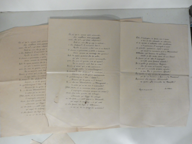 Scherzo in versi romaneschi all'ottimo Sig. Cav. Re Vittorio Emanuele. (Segue): Idem autografo con firma di Alberini